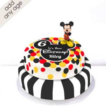 Tempting Mickey Mouse Fondant Cake