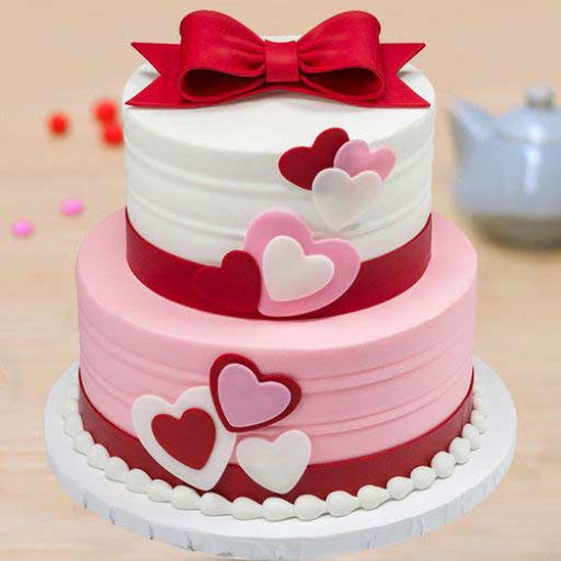 2 Tier Love Party Fondant Cake