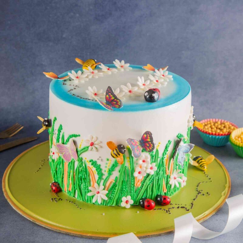 Butterfly Garden Theme Cake - Image 2