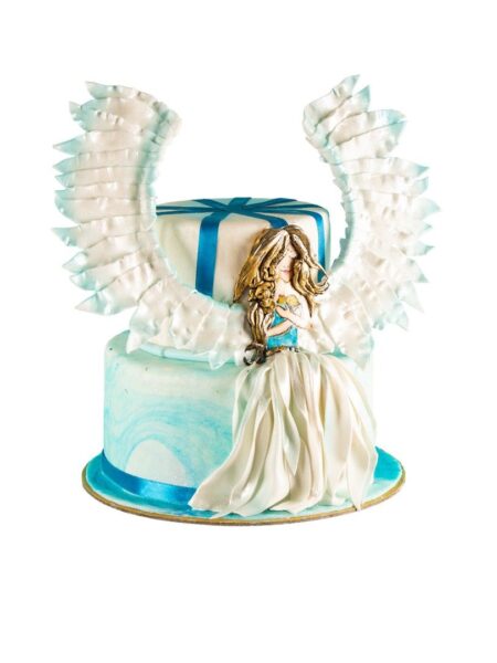 Light and fluffy angel food cake with airy sponge texture and golden crust"